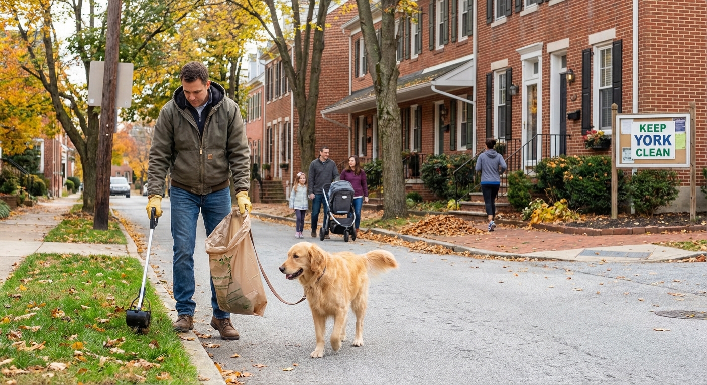 Pet waste removal services help keep York neighborhoods clean and comfortable by preventing disease, odor, and pollution.