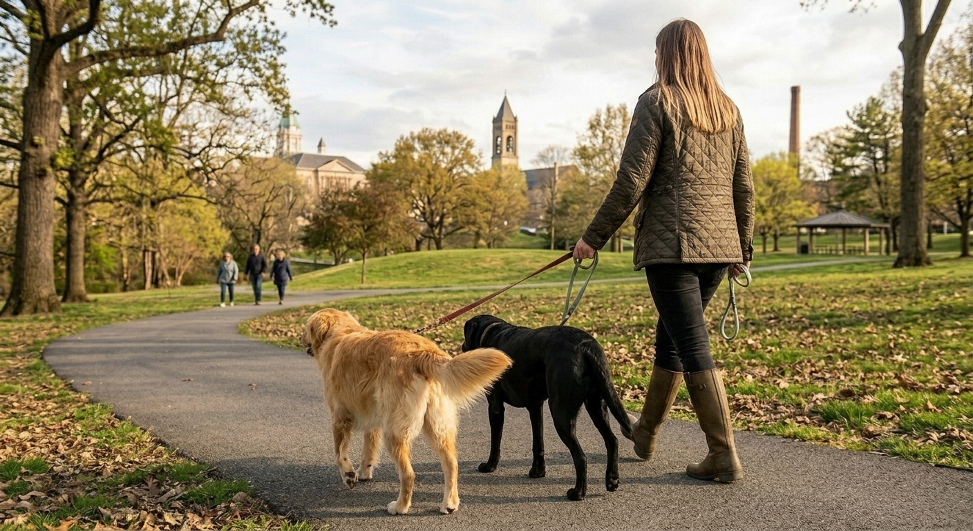 Midday dog walking in York helps dogs stay healthy and happy